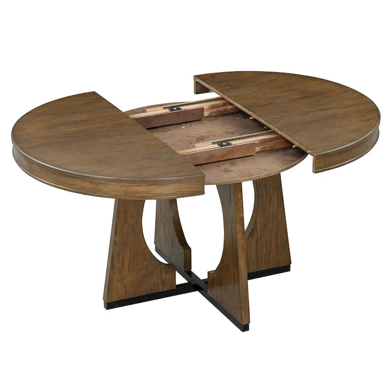 Ensemble de salle à manger vintage 5 pièces avec table à rallonge et 4 chaises