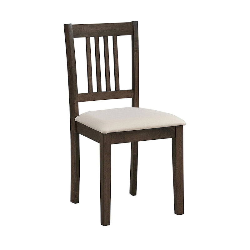 Ensemble de salle à manger moderne 5 pièces avec table carrée et 4 chaises rembourrées à dossier à lattes