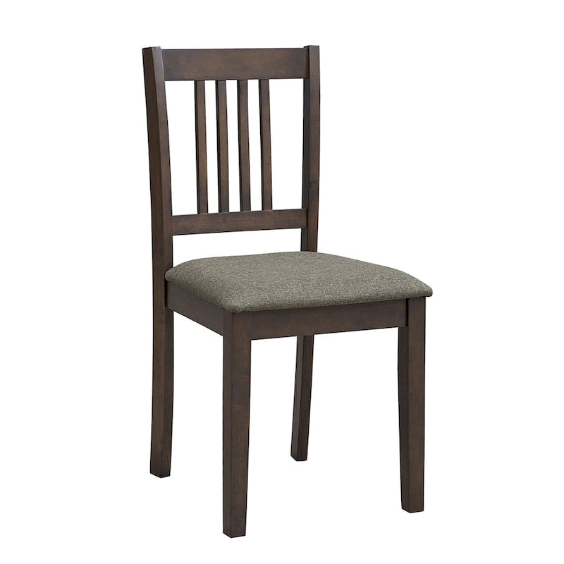 Ensemble de salle à manger moderne 5 pièces avec table carrée et 4 chaises rembourrées à dossier à lattes