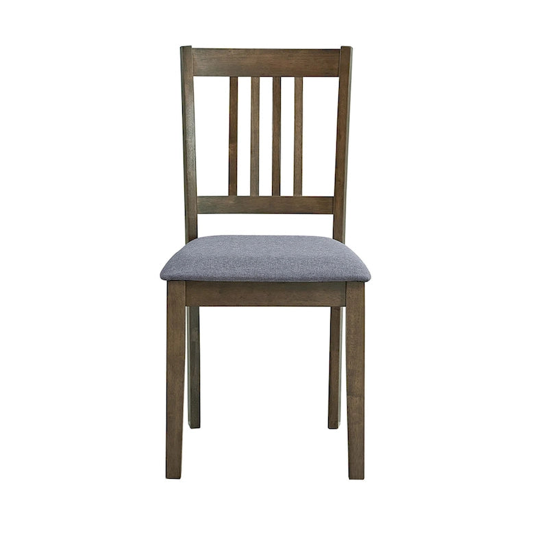 Ensemble de salle à manger moderne 5 pièces avec table carrée et 4 chaises rembourrées à dossier à lattes