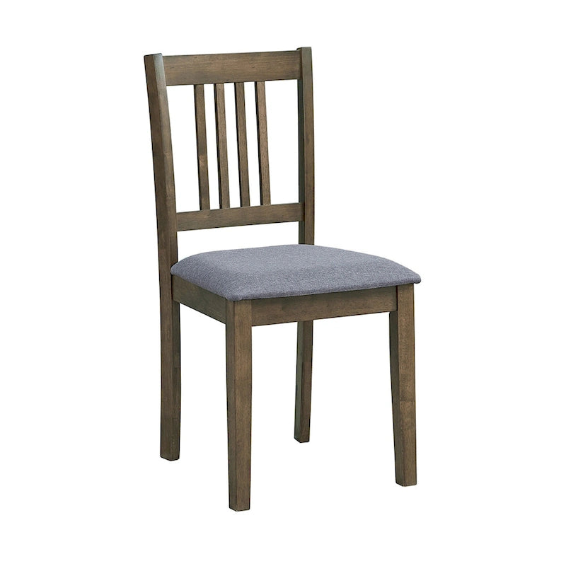 Ensemble de salle à manger moderne 5 pièces avec table carrée et 4 chaises rembourrées à dossier à lattes