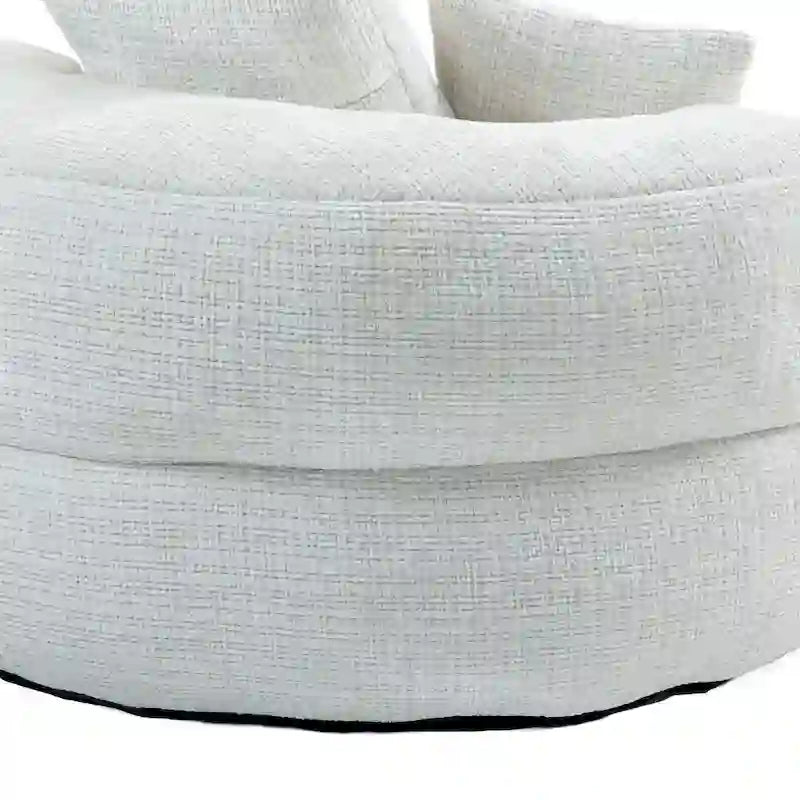 Canapé paresseux à dossier haut en chenille avec 3 oreillers et pouf géant