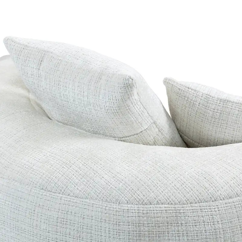 Canapé paresseux à dossier haut en chenille avec 3 oreillers et pouf géant