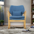 Fauteuil à bascule en bois massif avec coussin en lin et finition artisanale de qualité supérieure