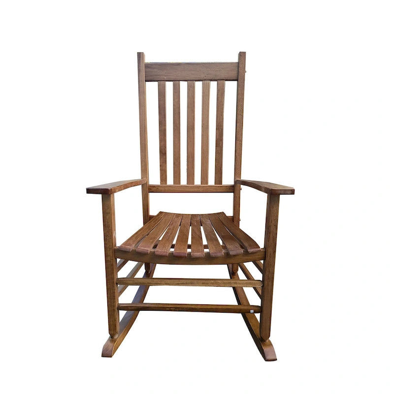 Fauteuil à bascule haut dossier marron 26,38 po avec cadre en bois