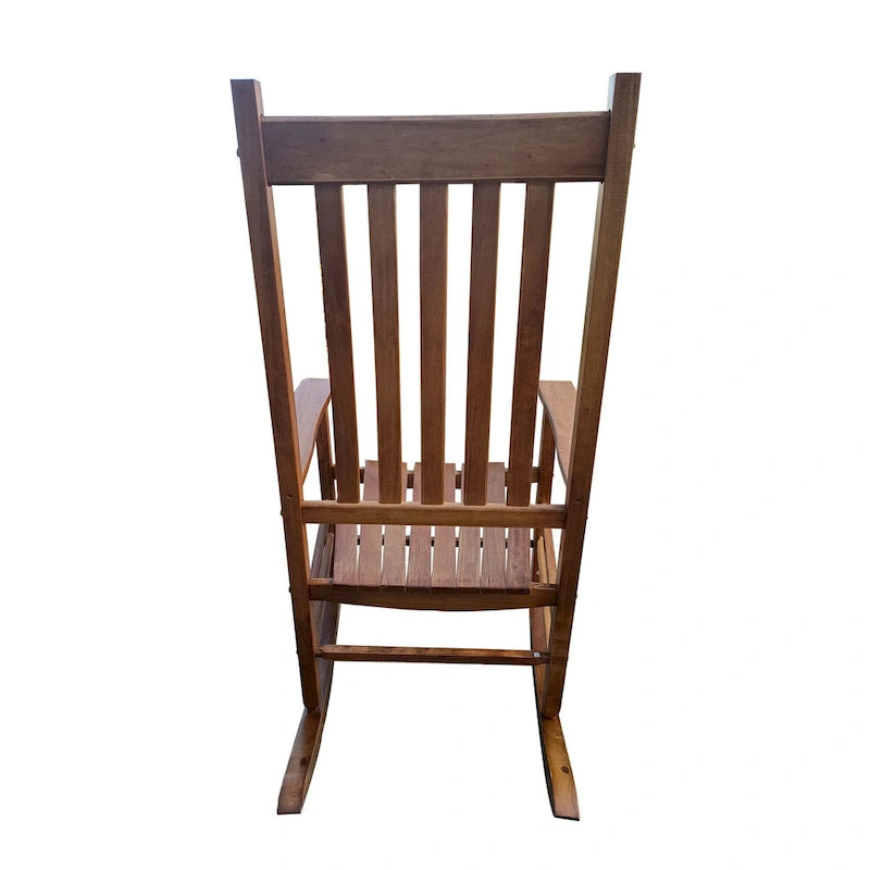 Fauteuil à bascule haut dossier marron 26,38 po avec cadre en bois