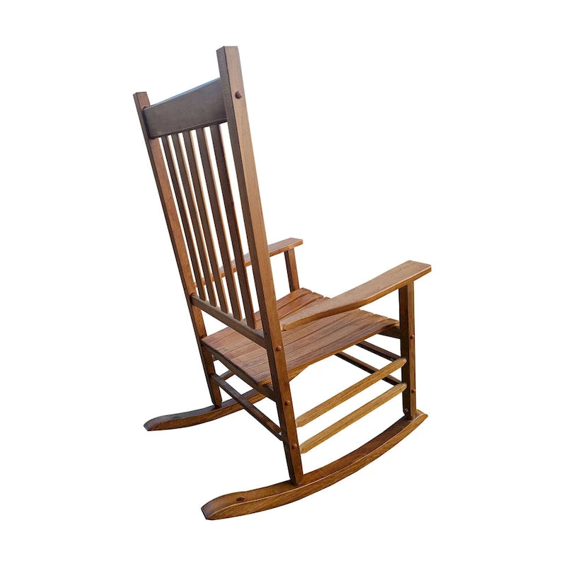 Fauteuil à bascule haut dossier marron 26,38 po avec cadre en bois
