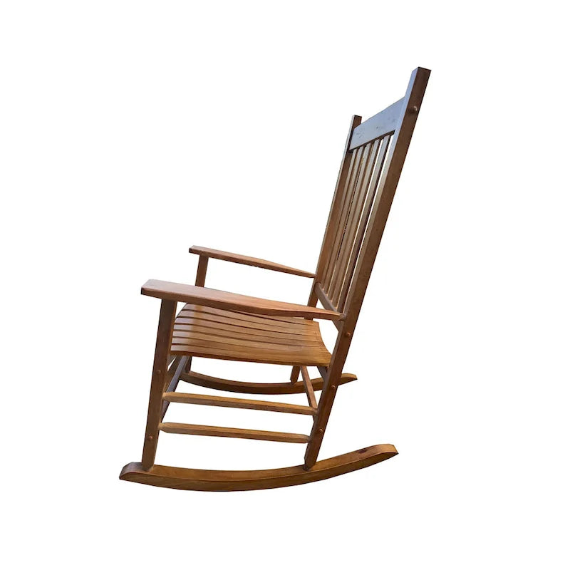 Fauteuil à bascule haut dossier marron 26,38 po avec cadre en bois