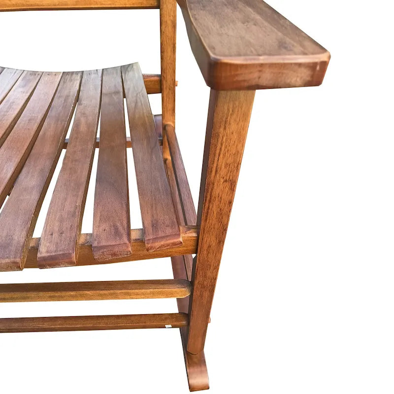Fauteuil à bascule haut dossier marron 26,38 po avec cadre en bois