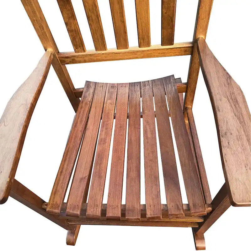 Fauteuil à bascule haut dossier marron 26,38 po avec cadre en bois