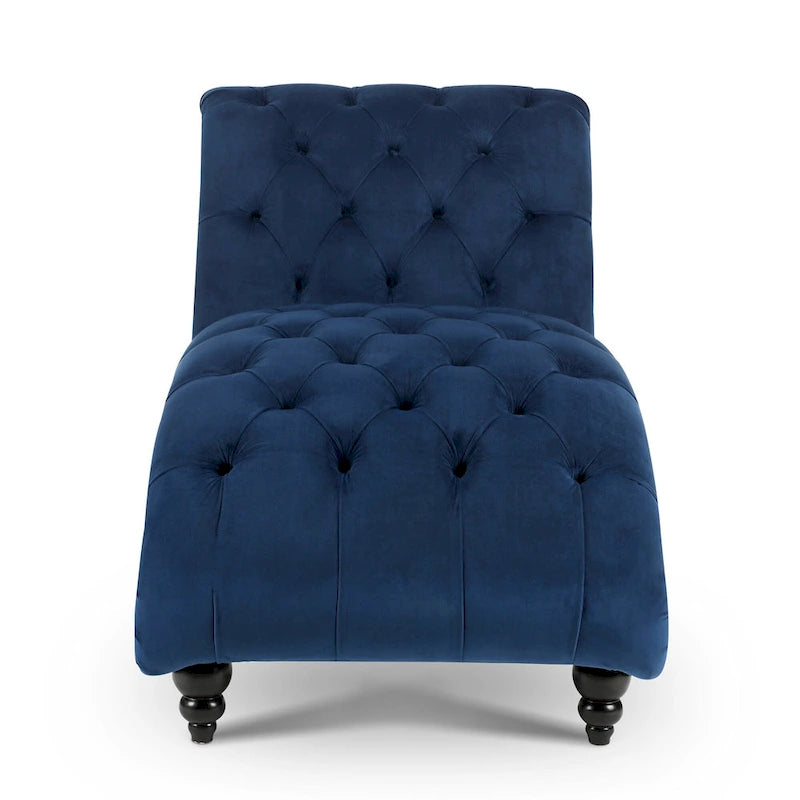 Chaise longue capitonnée avec clous décoratifs Bleu 27,17 Boutons