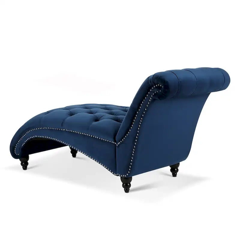 Chaise longue capitonnée avec clous décoratifs Bleu 27,17 Boutons