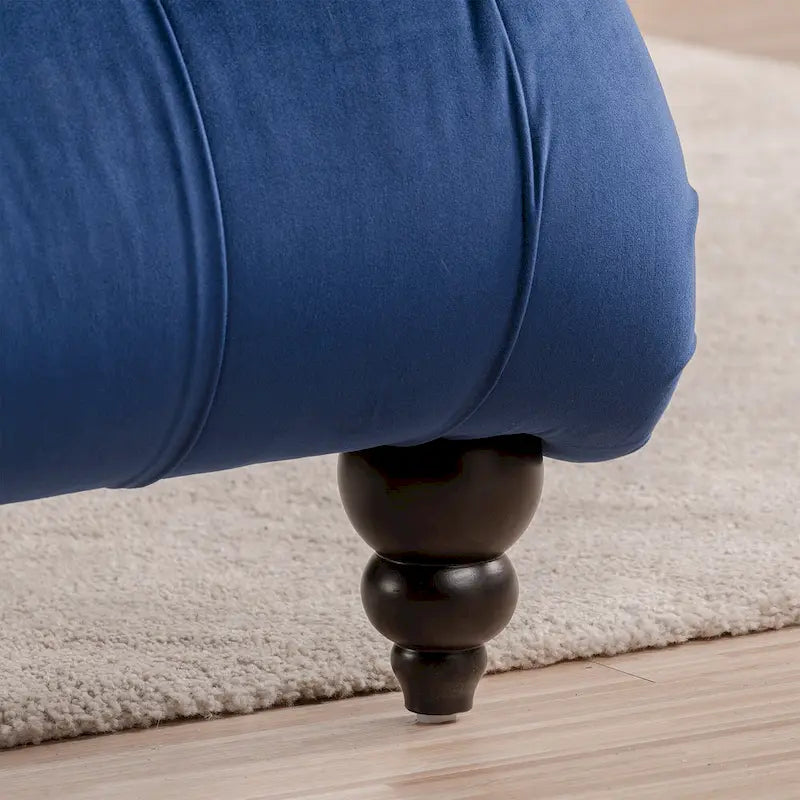 Chaise longue capitonnée avec clous décoratifs Bleu 27,17 Boutons