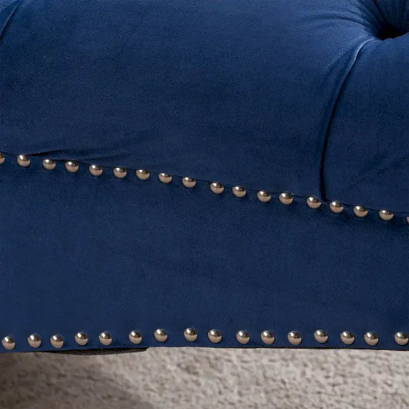Chaise longue capitonnée avec clous décoratifs Bleu 27,17 Boutons