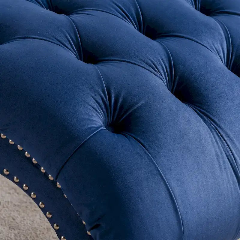 Chaise longue capitonnée avec clous décoratifs Bleu 27,17 Boutons