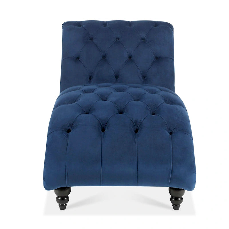 Chaise longue capitonnée avec clous décoratifs Bleu 27,17 Boutons