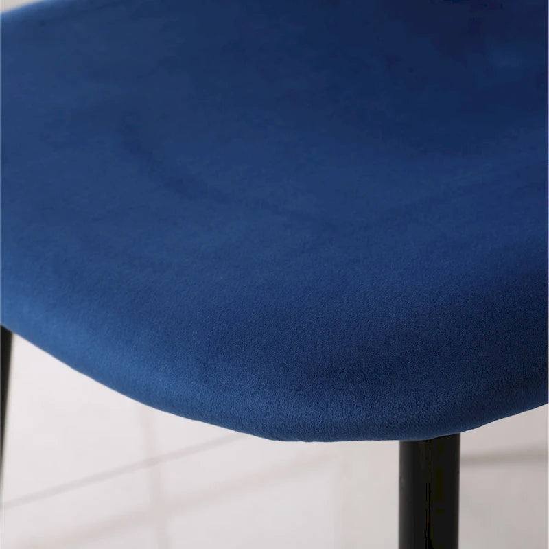 Ensemble de salle à manger 5 pièces de style moderne avec table ronde et 4 chaises rembourrées en velours