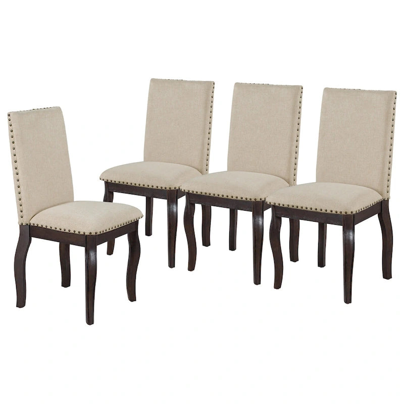 Ensemble de salle à manger 5 pièces en bois avec table ronde extensible et 4 chaises