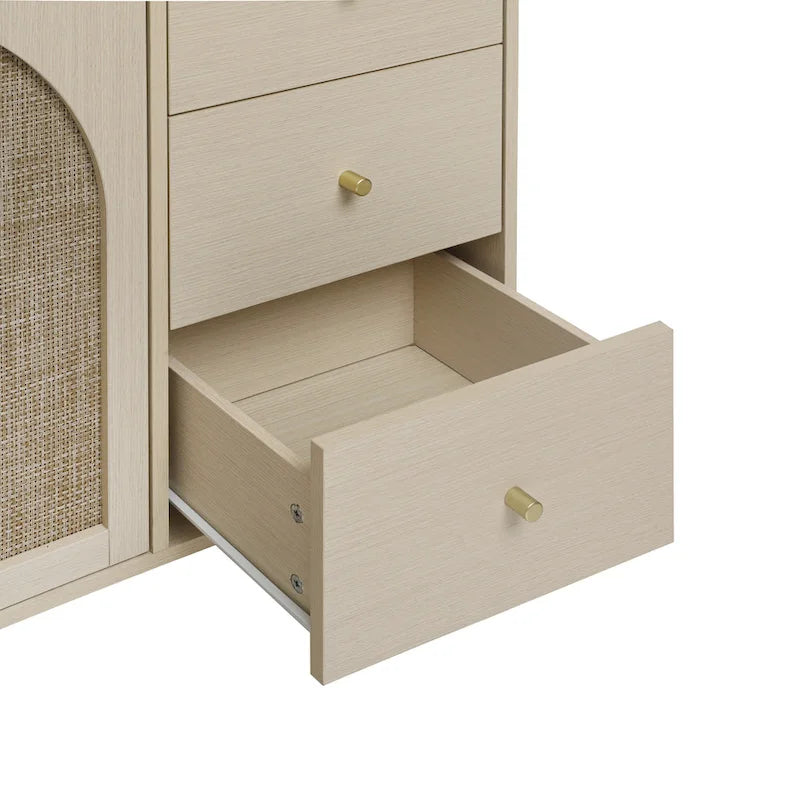 Armoire de rangement moderne à 2 portes avec 3 tiroirs et étagères réglables pour chambre, salon, bureau
