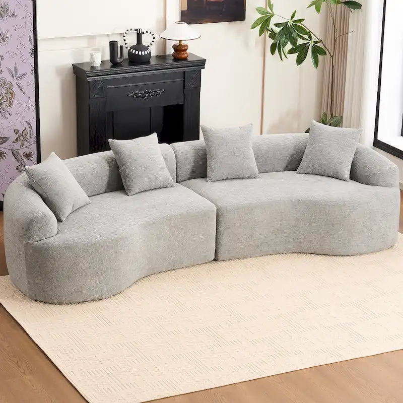 Canapé classique 110 en mousse 4 places avec 4 oreillers pour appartement