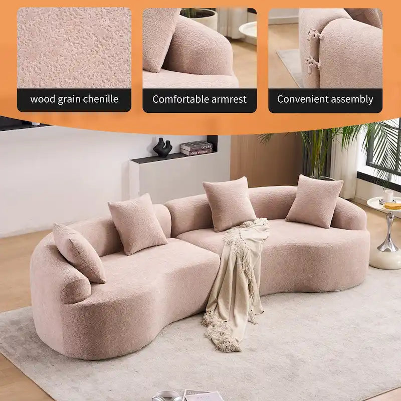 Canapé classique 110 en mousse 4 places avec 4 oreillers pour appartement