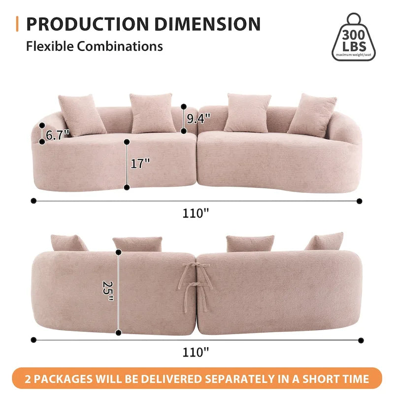 Canapé classique 110 en mousse 4 places avec 4 oreillers pour appartement