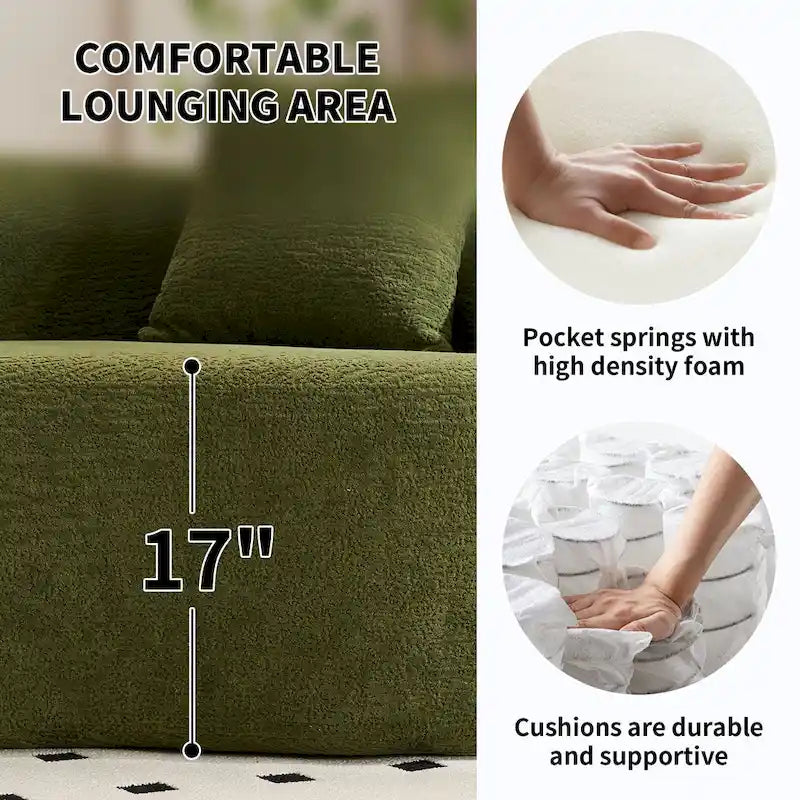 Canapé classique 110 en mousse 4 places avec 4 oreillers pour appartement