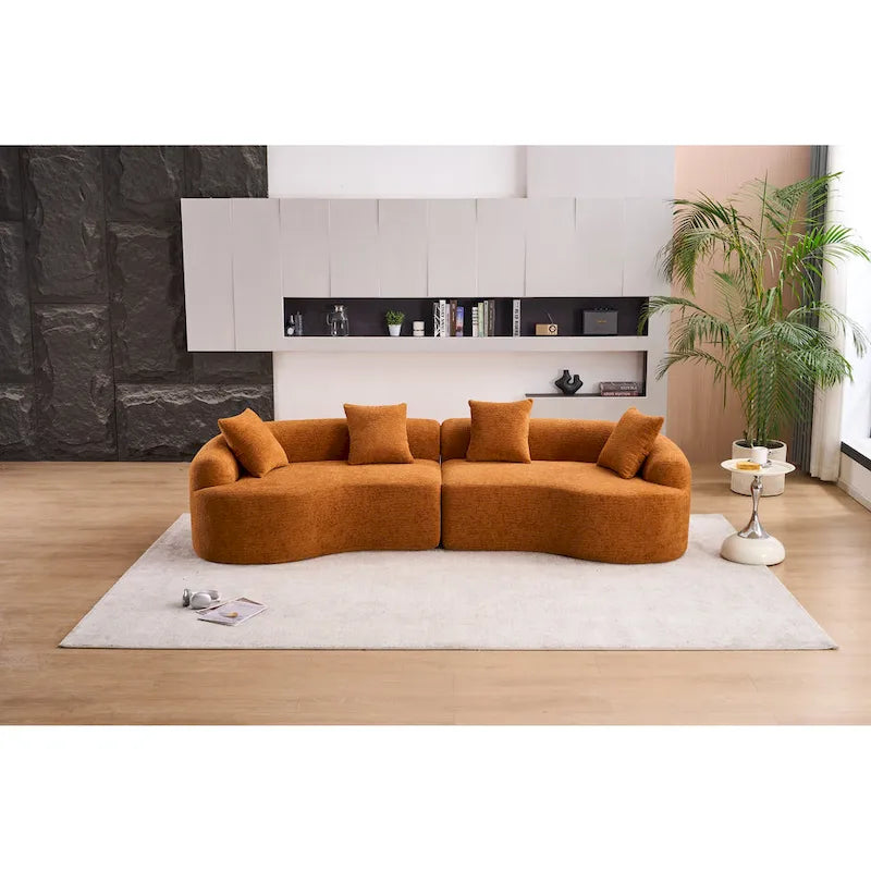 Canapé classique 110 en mousse 4 places avec 4 oreillers pour appartement