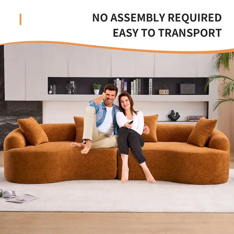 Canapé classique 110 en mousse 4 places avec 4 oreillers pour appartement