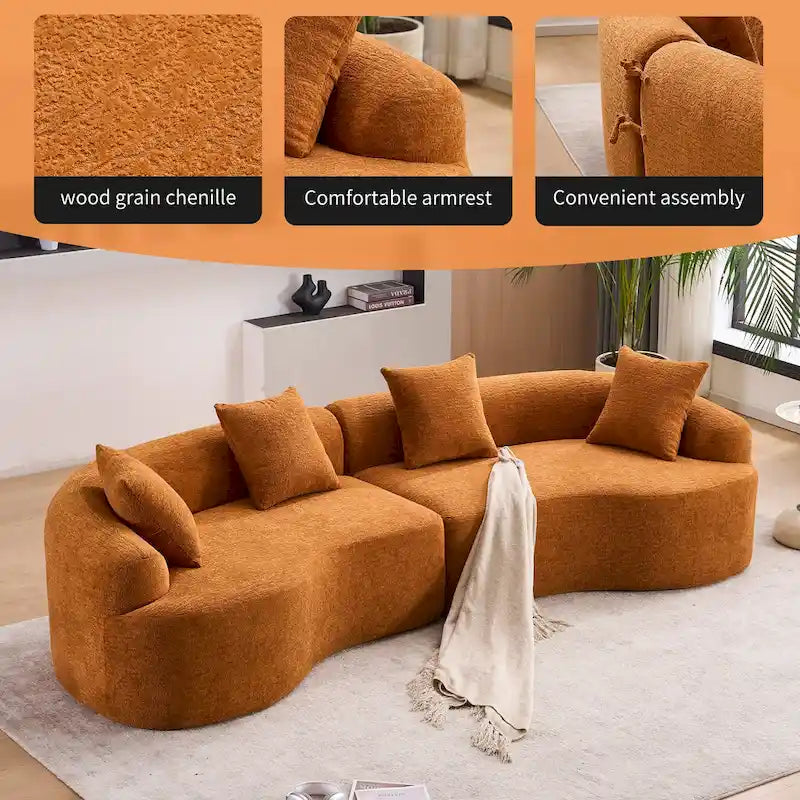 Canapé classique 110 en mousse 4 places avec 4 oreillers pour appartement