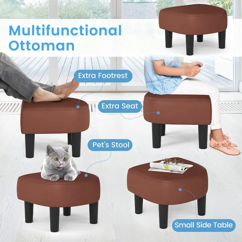 Fauteuil d'appoint pivotant moderne avec pouf pour salon ou chambre à coucher