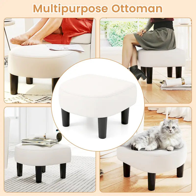 Fauteuil d'appoint pivotant moderne avec pouf pour salon ou chambre à coucher