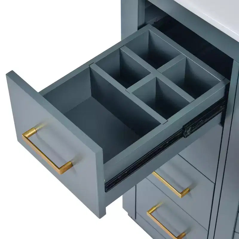 Meuble-lavabo de salle de bain 30 pouces à vasque simple avec armoire et 3 tiroirs – Noir / Bleu / Vert / Indigo / Blanc