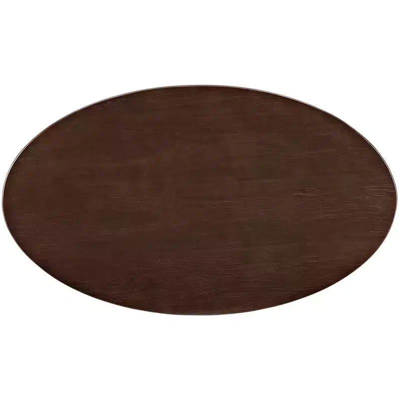 48" Oval Walnut Dining Table - Modern Pedestal Base, Seats 4