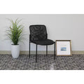 Mesh Guest Chair Black - Armless, Stackable, Metal Frame