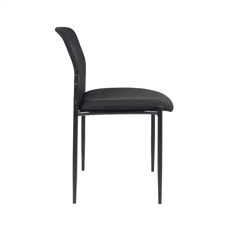 Mesh Guest Chair Black - Armless, Stackable, Metal Frame