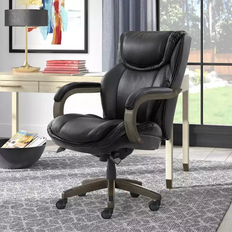 Big & Tall Executive Chair - Bonded Leather, Black, Ergonomic & Adjustable