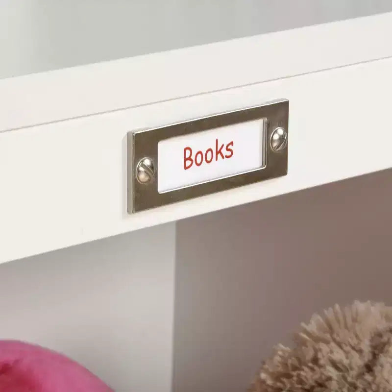 Twin Bookcase/Footboard - Soft White, 4 Cubbyhole Shelves with Storage Bins