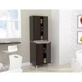 4 Door Breakroom Cabinet Espresso/Amber Gray - Inval