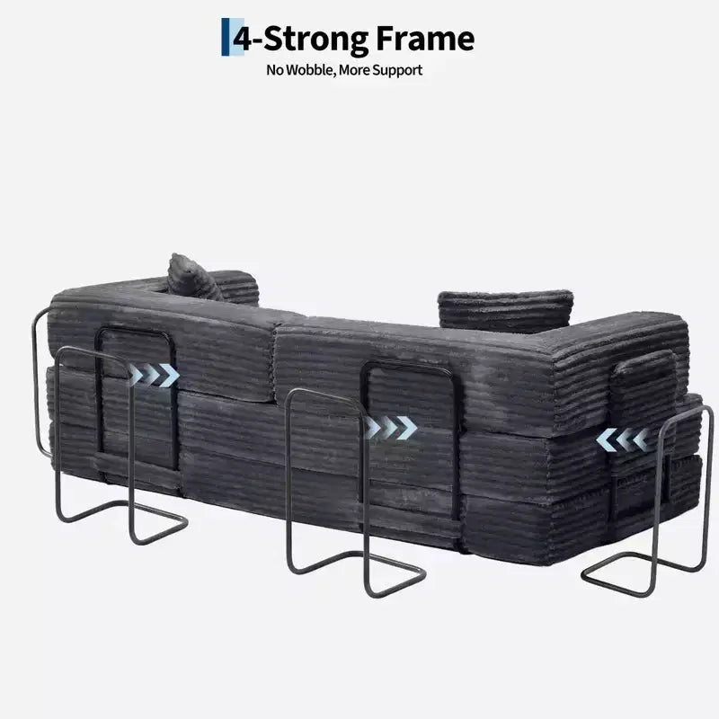 80,7 Canapé-lit convertible 5-en-1 – Corduroy, 544 kg, Aucun assemblage requis