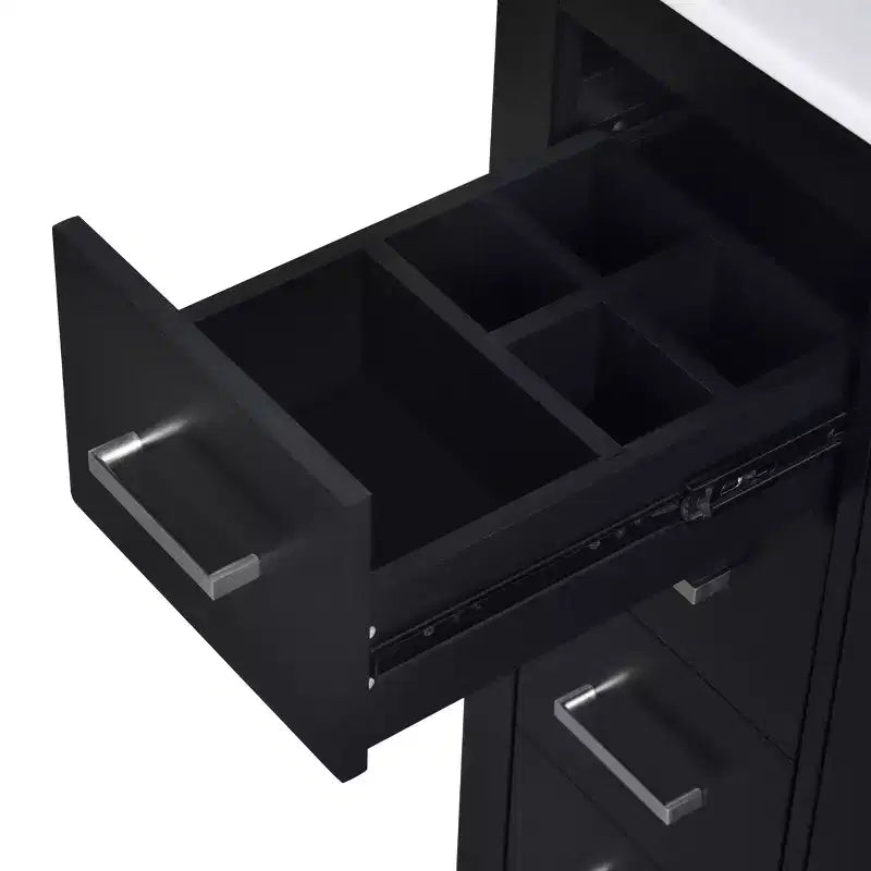 Meuble-lavabo de salle de bain 30 pouces à vasque simple avec armoire et 3 tiroirs – Noir / Bleu / Vert / Indigo / Blanc