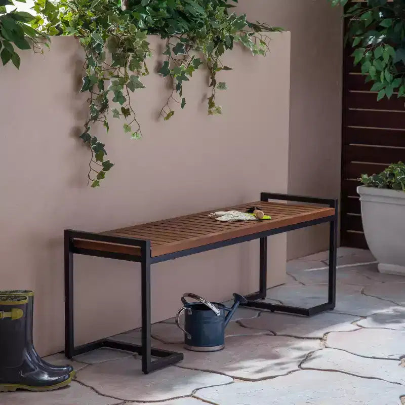 Banc Hopkins en acacia et fer - Christopher Knight Home
