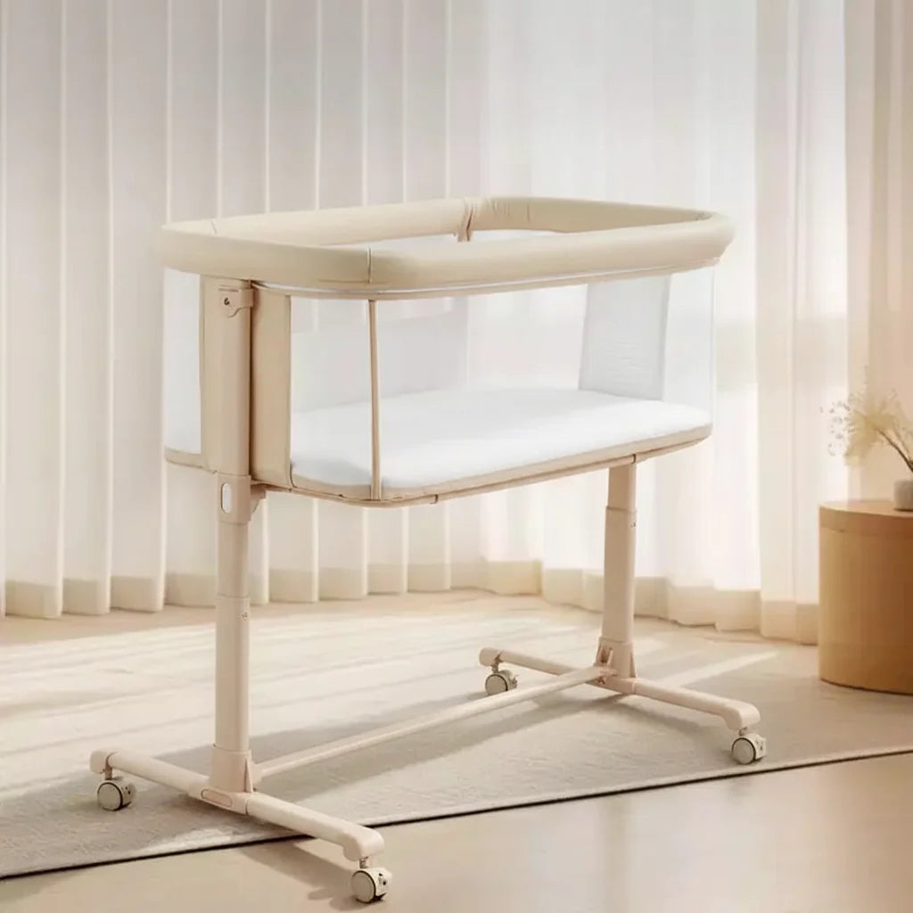 Berceau pour bébé avec roulettes 鈥?Beige / Gris / Rose, Cododo, pour 1 bébé