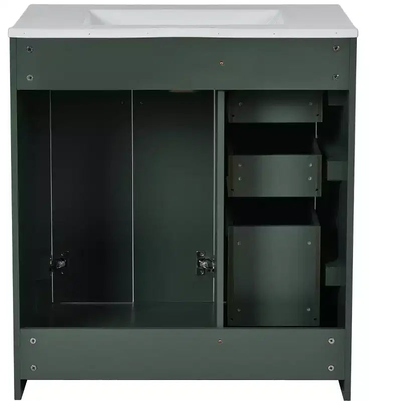 Meuble-lavabo de salle de bain 30 pouces à vasque simple avec armoire et 3 tiroirs – Noir / Bleu / Vert / Indigo / Blanc