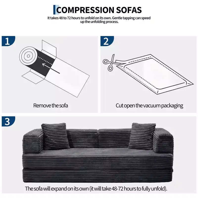 80,7 Canapé-lit convertible 5-en-1 – Corduroy, 544 kg, Aucun assemblage requis