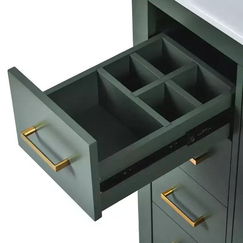 Meuble-lavabo de salle de bain 30 pouces à vasque simple avec armoire et 3 tiroirs – Noir / Bleu / Vert / Indigo / Blanc