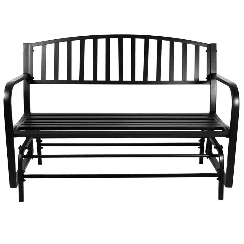 Banc à bascule d'extérieur Sunnydaze en métal pour 2 personnes, 50 pouces, noir
