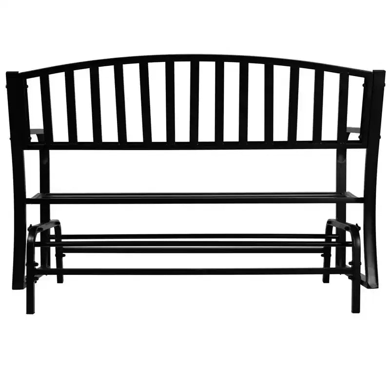 Banc à bascule d'extérieur Sunnydaze en métal pour 2 personnes, 50 pouces, noir