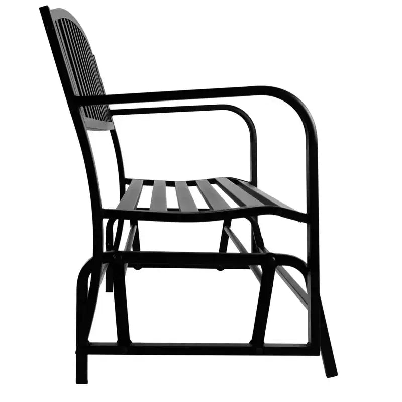 Banc à bascule d'extérieur Sunnydaze en métal pour 2 personnes, 50 pouces, noir