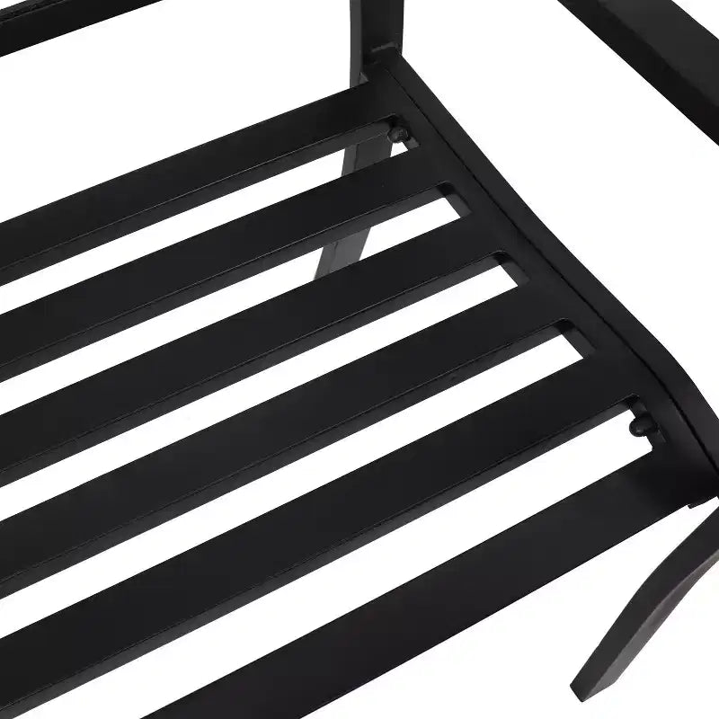 Banc de jardin extérieur en fonte noire Sunnydaze 2 places avec motif en treillis